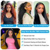 12A Deep Wave Bundles Human Hair Brazilian Remy 30 32 Inch Raw Curly