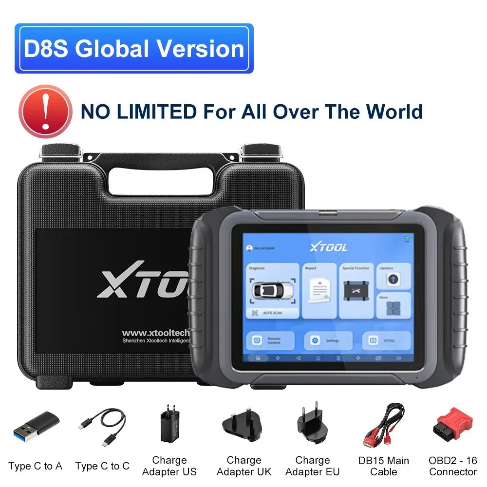 XTOOL D8S V2.0 Automotive Scanner ECU Coding Bidirectional Auto OBD OBD2 Scanner All System Car Diagnostic Tools CAN FD DoIP FCA