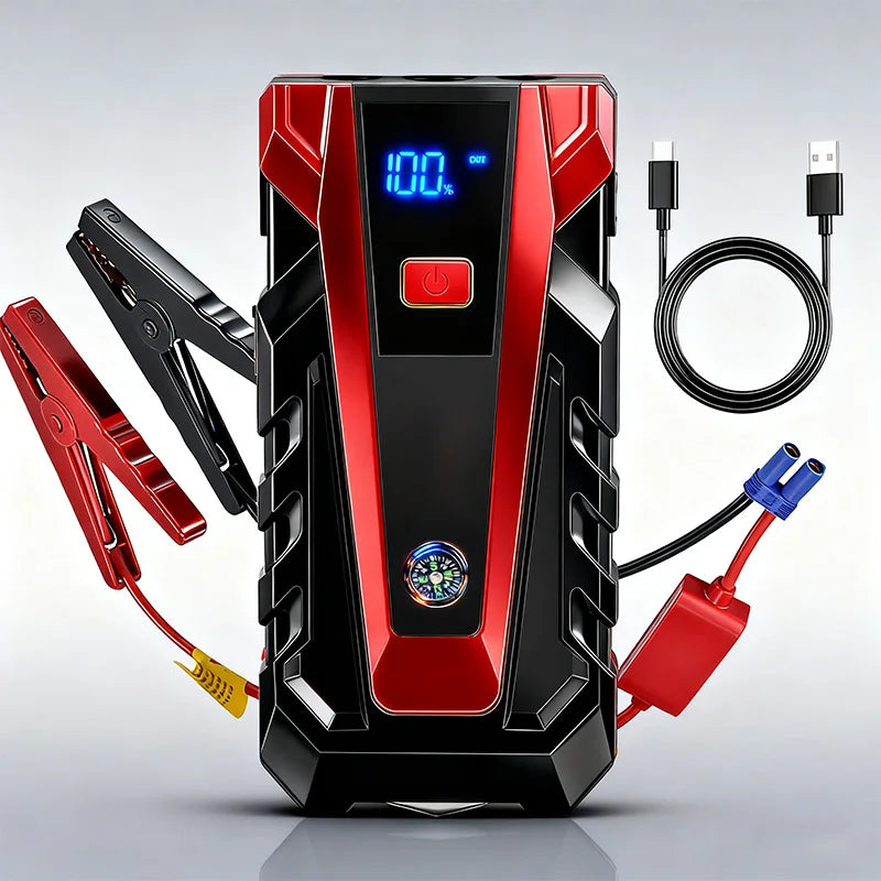 2026 Upgraded 99800mAh 12V Jump Starter: Portable Lithium, Dual USB, Flashlight, Emergency Car Battery Booster