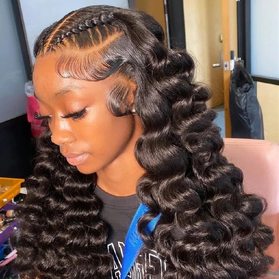 250% 30 40Inch Human Hair 13x6 HD Lace Frontal Wig Brazilian Loose Deep