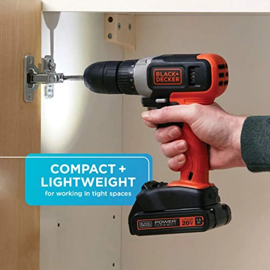 20V MAX Cordless Drill Kit with Battery Charger and Double Sided Drill Bit for Home DIY Projects Efficient Power Delivery Comp