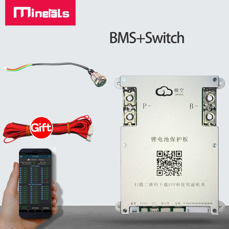 Active BMS 4S 5S 6S 7S 8S 200A Smart BMS 2A Active Balance Energy Transfer Built-in Bluetooth APP LCD 12V 24V 3S Jikong BMS PCM