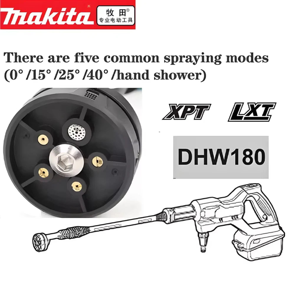 2026 New Model Makita DHW180 18V LXT Cordless High‑Pressure Washer Portable High‑Flow Battery Powered Cleaning Power Tool