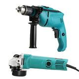 New cross-border multi-functional impact hand drill angle grinder two-piece set, impact drill grinder set toolbox