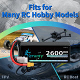 2PCS TERANTY 4S Lipo Battery 14.8V 2600mAh 50C/100C Softcase with T XT60 Plug Car Truck Buggy Helicopter Airplane RC Model Parts