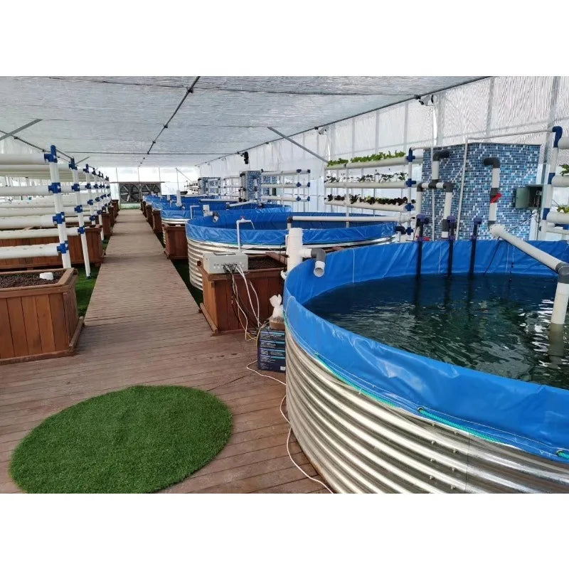Customized size Large Capacity Galvanized Steel Fish Pond High Density Commercial Fish Farming Water Tank