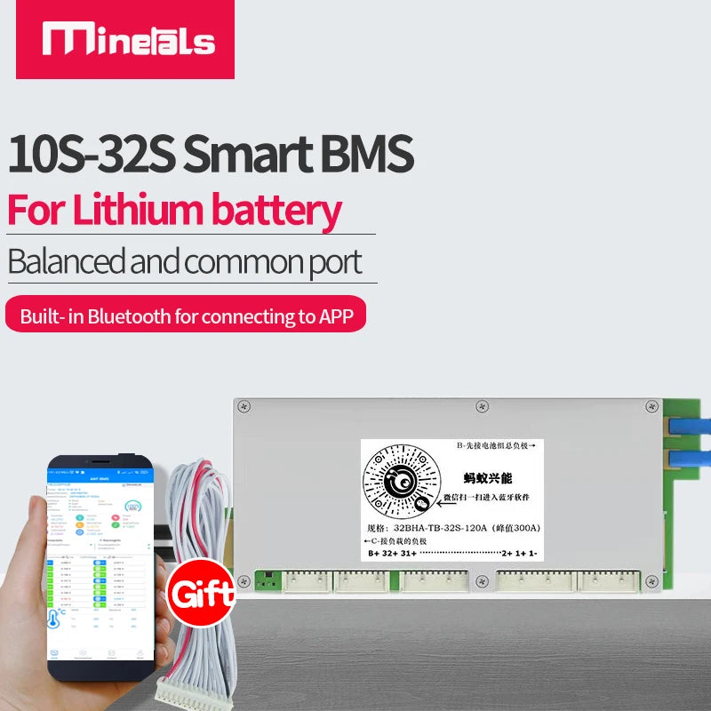 10S-32S ANT Smart BMS 250A 200A 300A 16S 20S 24S Built-in Bluetooth APP Software LiFePo4 Li-ion LTO Battery Protection Board PCM