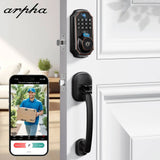 ARPHA Smart Lock D289H Smart WiFi Keyless Door Lock with Camera 5 in 1 Camera Fingerprint Entry App-Controlled Auto-Lock System