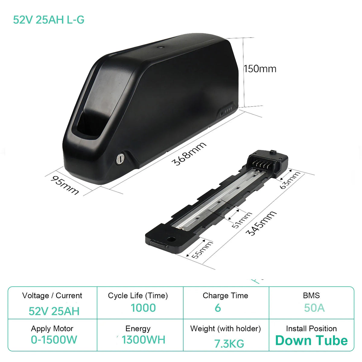 48V 30AH Electric Bike Battery 21700 Cells 60V 52V 48V Bikes Downtube Polly L-G 72V 15AH Scooter E-Bike Battery Pack for 0-2000W