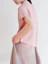 Miyake Pleated Drop Sleeves V-neck T-shirt Women's Korean Fashion Casual Tops Designer Aesthetic Clothing
