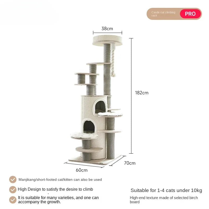 Towers for Big Cats with Multiple Hamocks, Climbing Games, Cave Cave Training Supplies, Cats Accessories, Home Pet Items
