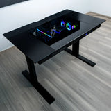 AA Computer integrated table solid aluminum alloy surface transparent drawer large chassis electric lifting e-sports table