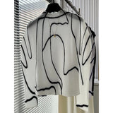 Miyake Pleated T-Shirt 2026 Spring Niche Design Personality Versatile Long Sleeve Pleats Print Top High Neck Slim Fit T-Shirt
