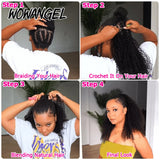Deep Wave Crochet Human Hair For Braiding Curly Invisible Knot Pre Separated Knotless Crochet Human Hair Extensions With String