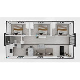YG Customized Movable Living Expandable Home 20ft 40ft 2 3 4 Bedroom 1 Bathroom Kitchen Expandable Container House With Terrace