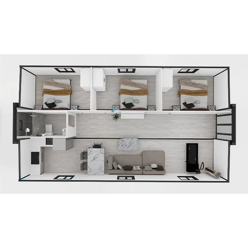 YG Customized Movable Living Expandable Home 20ft 40ft 2 3 4 Bedroom 1 Bathroom Kitchen Expandable Container House With Terrace