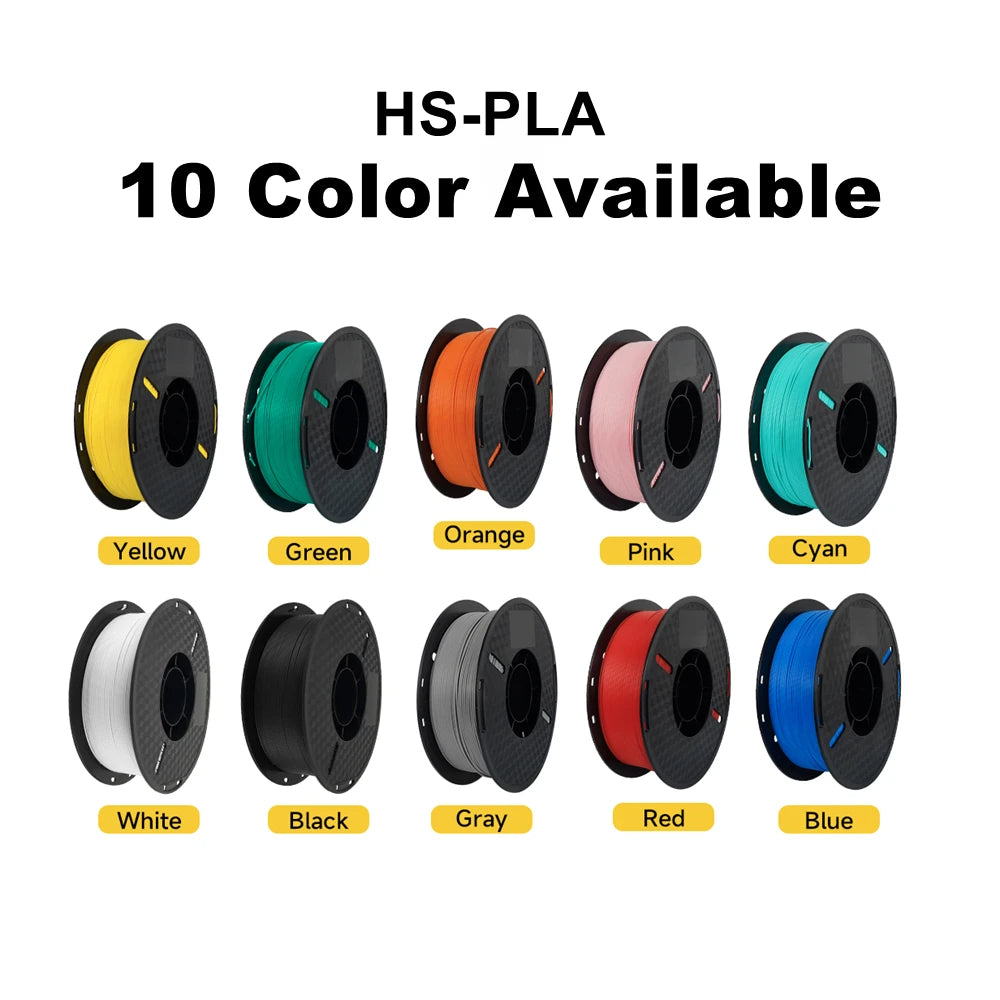 KINGROON High Speed PLA Filament 1.75mm New HS-PLA 3D Printer Filament For 30-500mm/s Fast Printing Rapid PLA 5kg 10kg Mix Color