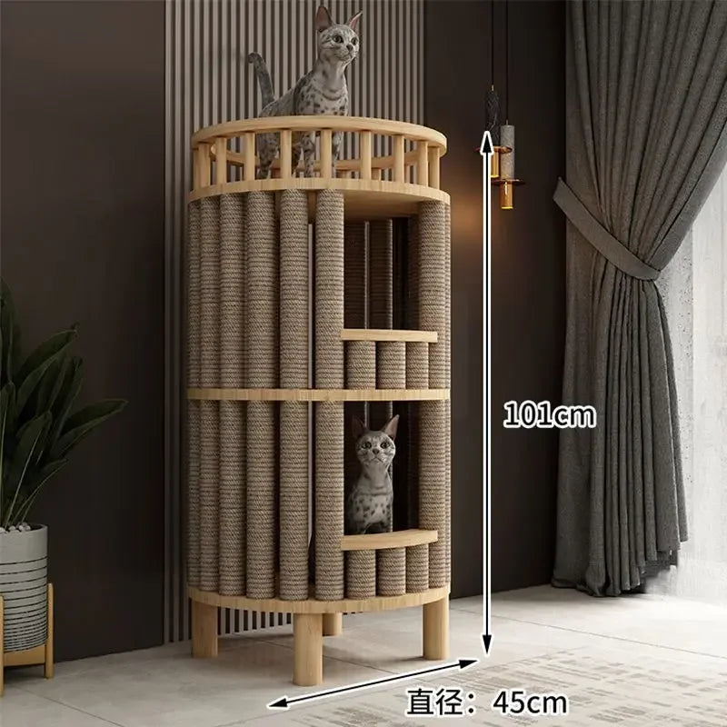 I L Solid Wood Cat Nest Cat Climbing Frame Space Capsule Cat Villa Nest Shelf Pet Toy Scratchers Products Furniture Accessories