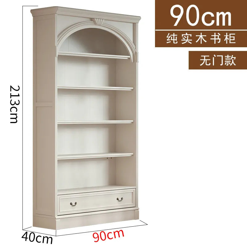 Retro arched free combination whole wall to living room cabinet bookcase