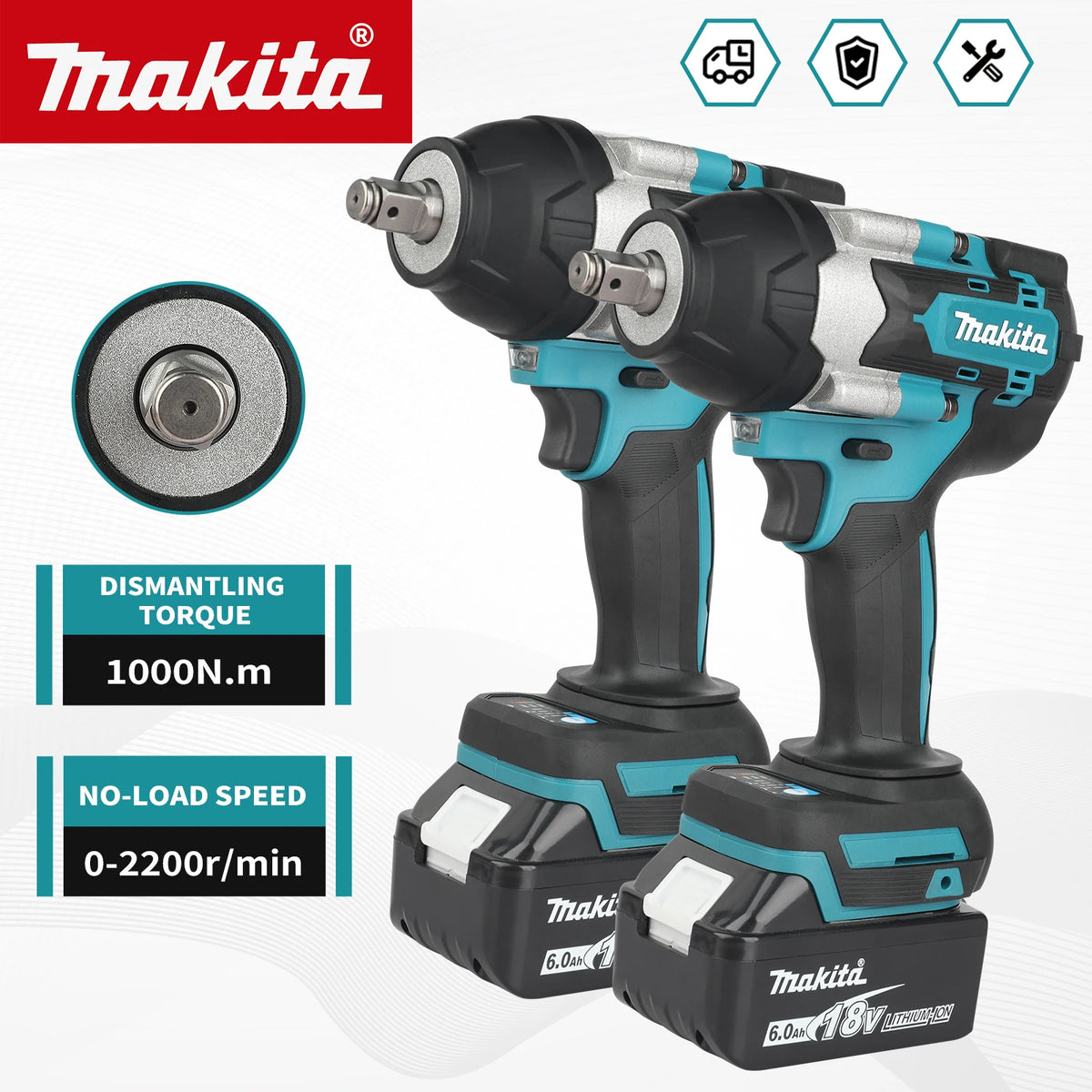 Makita DTW700 18V Cordless Brushless Impact Wrench 1000Nm Torque Dustproof 4-Speed for Light Heavy Duty Fastening Power Tool