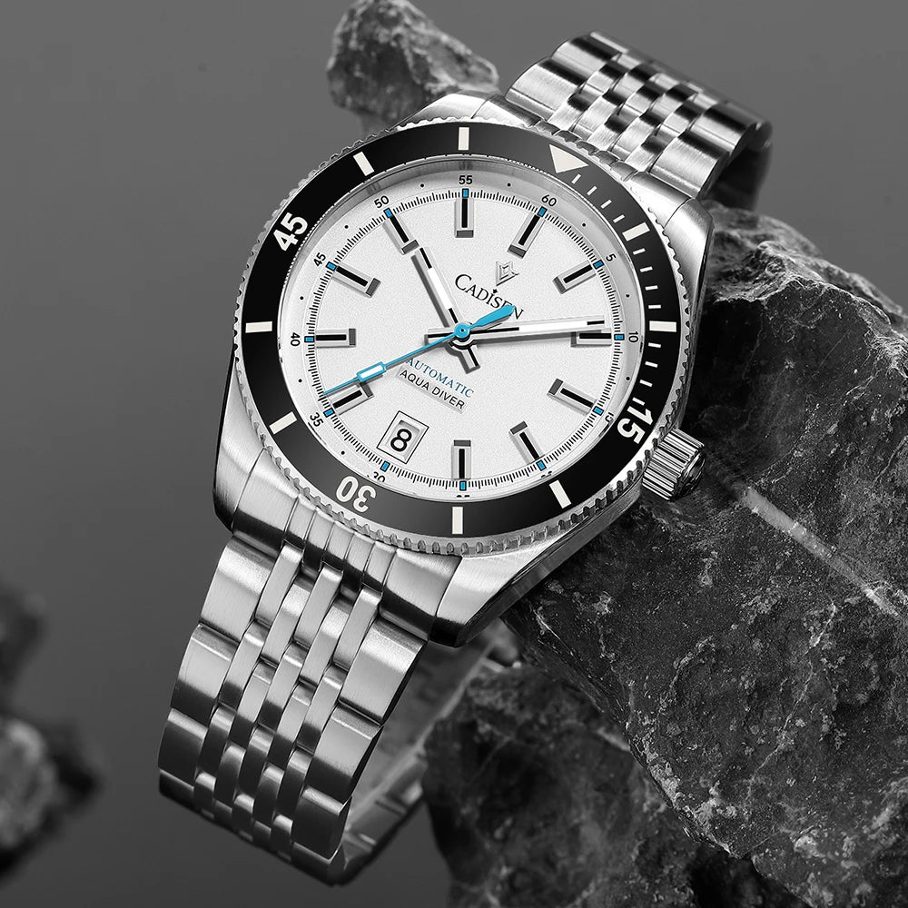CADISEN New Men's Watches Mechanical Automatic Watch Men Japan MIYOTA 8215 Ceramic Bezel 10Bar Waterproof Wristwatch For Men