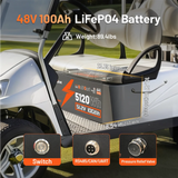 Humsienk 48V 100Ah LiFePO4 Rechargeable Bluetooth Battery With Cylindrical Structure Metal Case&200A BMS Max 5120Wh For Golf Car