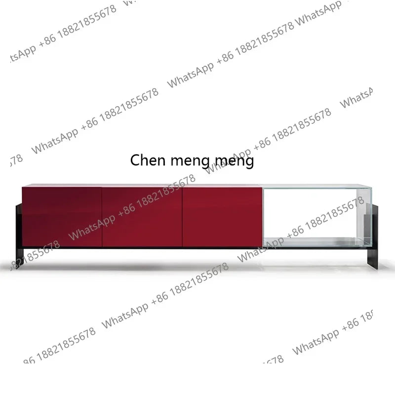 X  Light luxury solid wood glass surface TV cabinet creative storage film and television cabinet