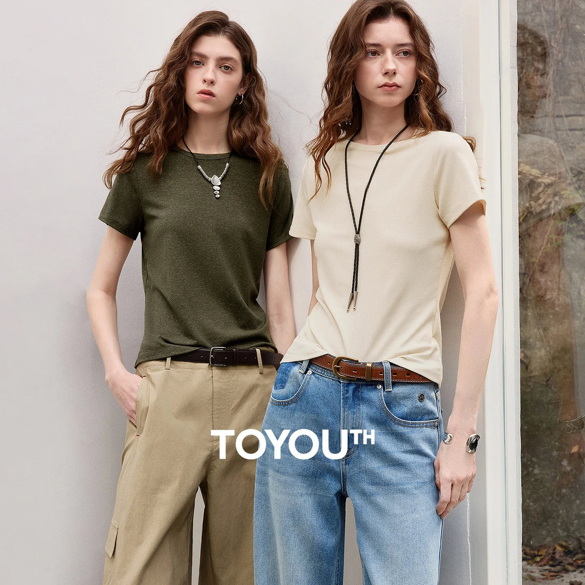 TOYOUTH women's T-shirt 2026 Spring New Lyocell Linen Slim Fit Cool Breathable Versatile Casual Tops