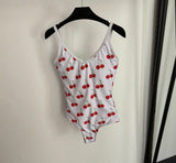 2026 Summer New Women's Fashion Printed Sexy Bareback Strap Split Bikini Swimsuit