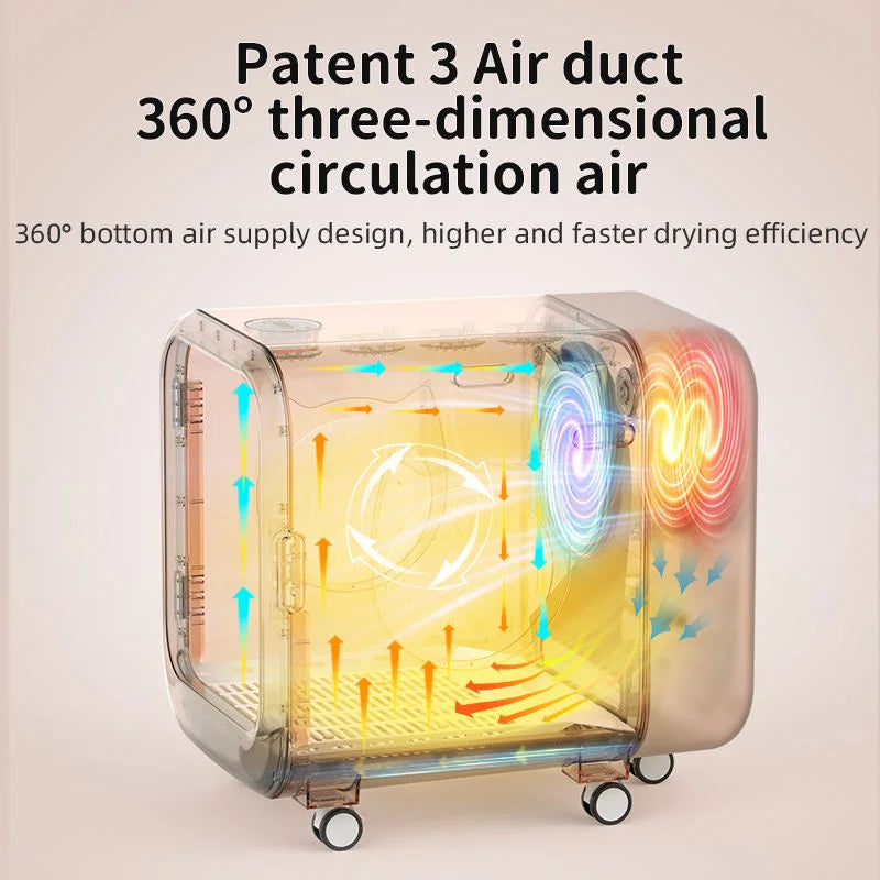 Eco-Friendly Plastic Pet Dryer For Cats & Dogs-Low Noise Grooming Box With Temperature Control & Timer