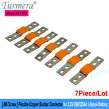 Turmera 24V 48V 12V Lifepo4 Battery Flexible Busbar Copper Connecter Hole to Hole 56mm 2mm 400A for 280Ah 320Ah Lifepo4 Battery