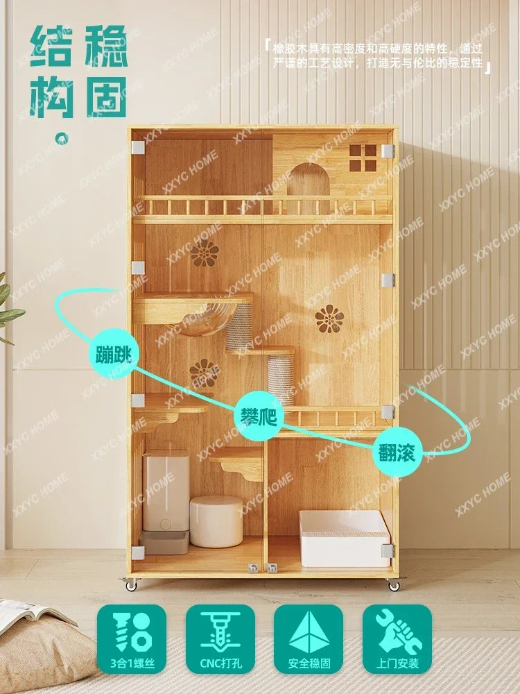 Cat Chamfer Home Cattery Luxury Cat Nest Large Space Cat Cage