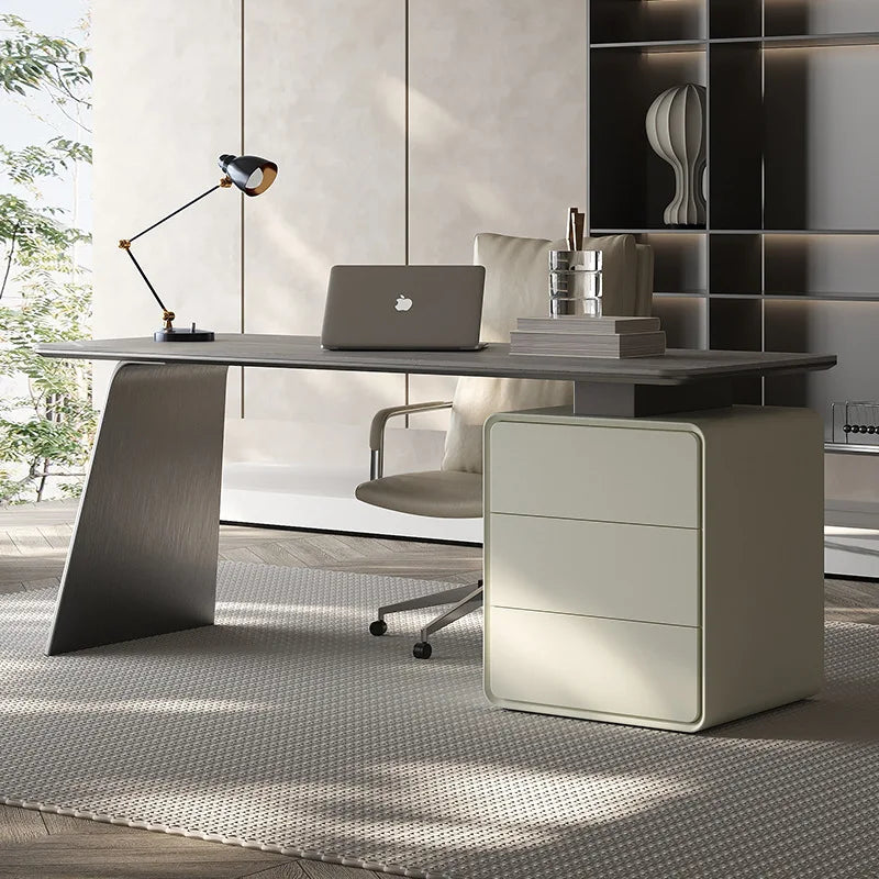 Slate desk light luxury modern home study computer desk high-end Italian minimalist designer boss desk