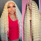30 Inch 613 Lace Front Wig Human Hair Blonde Wig Human Hair 613 Deep