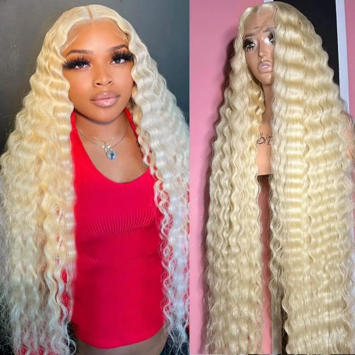 30 Inch 613 Lace Front Wig Human Hair Blonde Wig Human Hair 613 Deep
