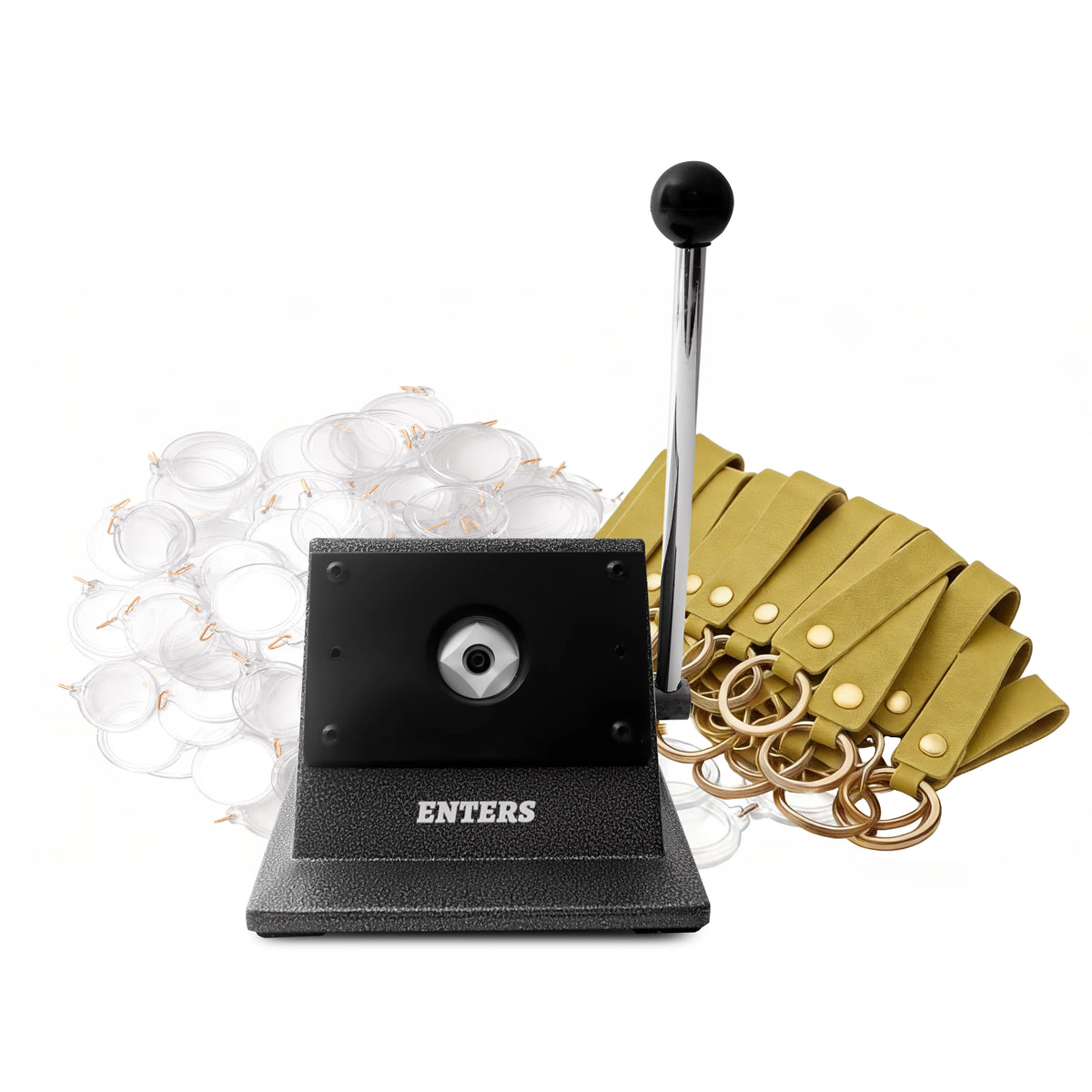 35mm Round Photo Paper Cutter With 100 Sets Key Chain DIY Materials