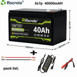 12V Rechargeable Lithium Battery Pack 20Ah 30Ah 40Ah 50Ah, 3S5P 6P 7P High Capacity Battery for Sprayer Portable Speaker Camping