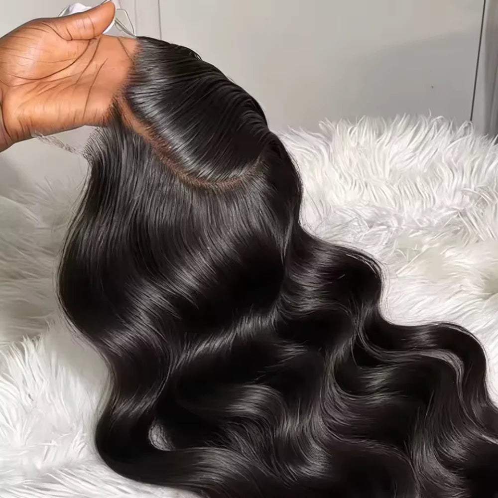 Body Wave 13x4 HD Transparent Lace Front Brazilian Human Hair Wig 16 42 Inch Pre Plucked 200 Density Lace Frontal Wigs for Women