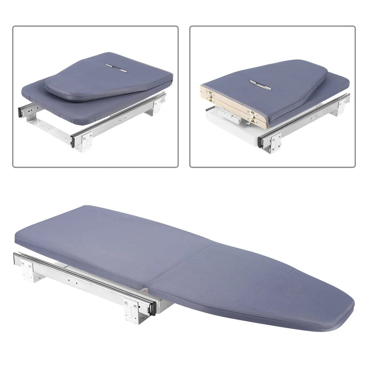 Foldable Ironing Board, Retractable Cabinet Mount, Push-Pull Sturdy Metal Frame 80x29.5cm / 31.5x11.6in (Gray)