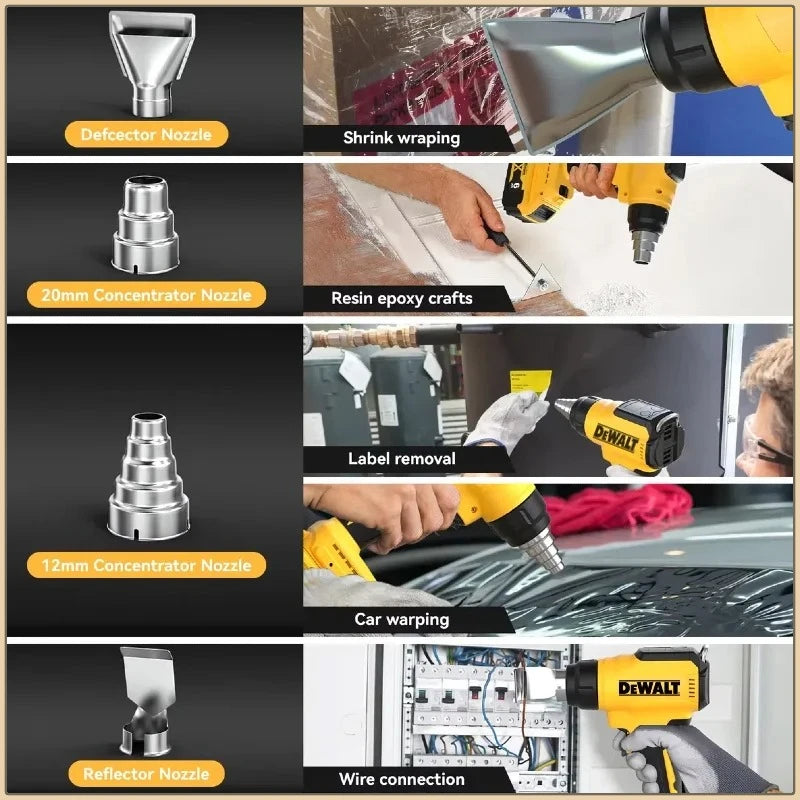 Dewalt Cordless Brushless Heat Gun 300W DCE530 High Power Welding Thermal Blower Heat Shrink Wrapping Tool For Dewalt Battery