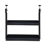 2-Tier Clip-on Desk Shelf Adjustable Storage Tray Space-saving Table Holder for Offices, Bedrooms, Living Rooms Black/White