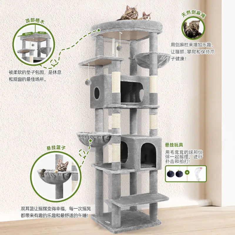 Cat climbing frame, big nest, cat tree integrated, universal in all seasons, small apartment does not occupy a warm cat toy