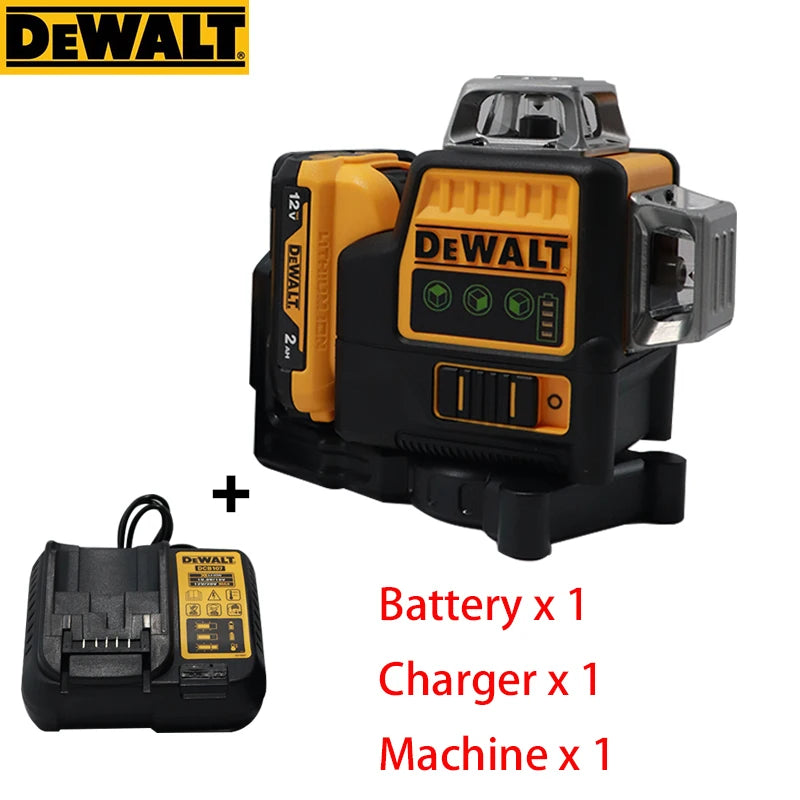 Dewalt DW089LG 3 Sides*360 Degree Vertical 12 Lines Laser Level Horizontal Green Light Level Meter Outdoor 12V Lithium Battery