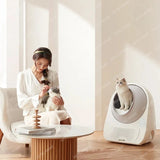 TTSmart Cat Litter Box Fully Enclosed Automatic Cleaning Cat Bedpan Electric Cat Toilet Oversize Odor Splash Proof Cats Litter B