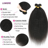 40" Kinky Straight Hair Bundles Deal Virgin Human Hair Weave Bundles 1/3/4 PCS Brazilian Yaki Natural Hair Extensions Thick End