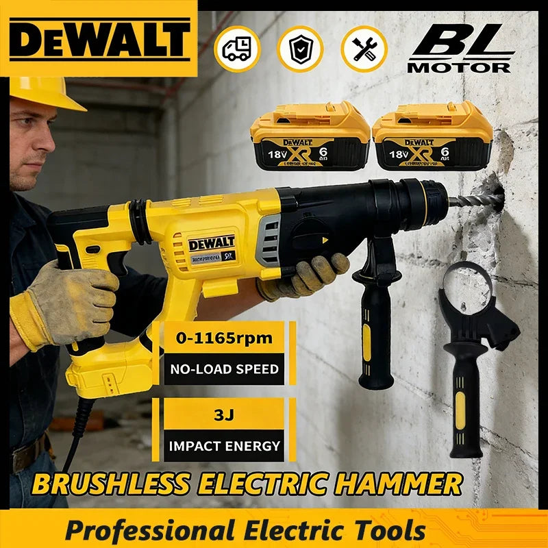 DEWALT DCH263 20V Brushless Cordless Hammer SDS PLUS D-Handle Rotary Electric Hammer Wall Concrete Drill Hole Power Tools