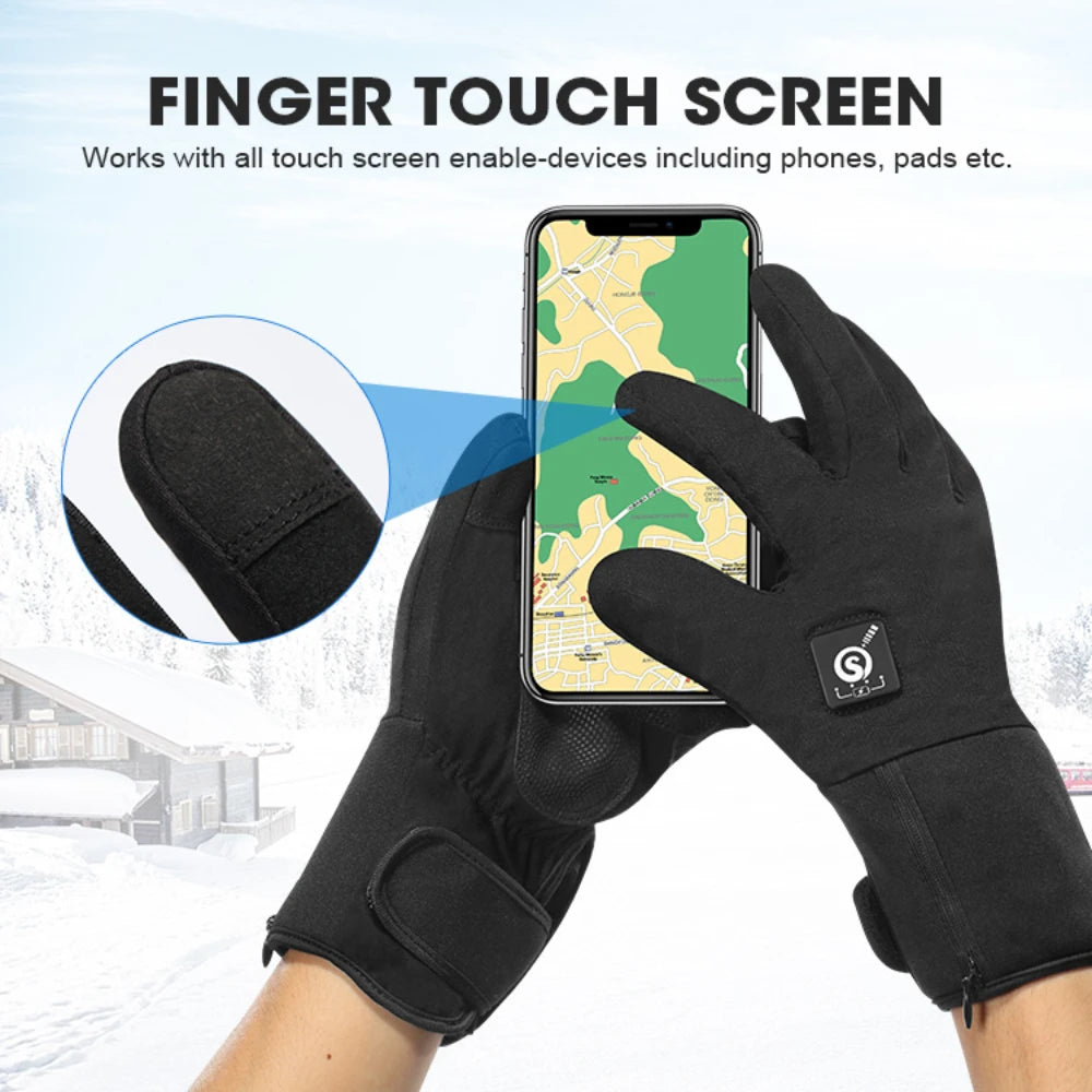 Savior Heat Winter Ski Heated Gloves Hand Warm Rechargeable Eelctric Battery for Men Women Keep Heating Outdoor Sports Gloves