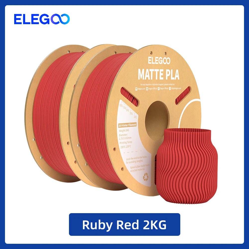 ELEGOO Multiple-Color Matte PLA Filament 1.75mm 2KG/4KG/5KG/10KG For EU US