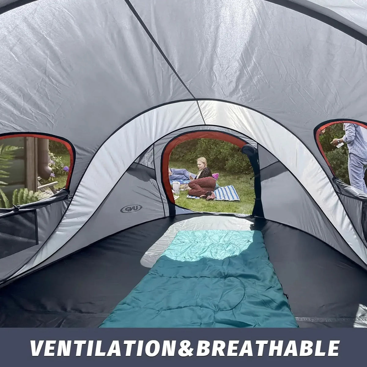 Pop-up Tent, 3 Person Camping Tent, Instant Portable Beach Tent, Easy Pop Up Shade Tents 2 Doors for Camping Hiking