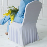 50/100pcs White Spandex Chair Cover Pleated skirt Seat Protector Covers Hotel Banquet Party Events Wedding Decoration